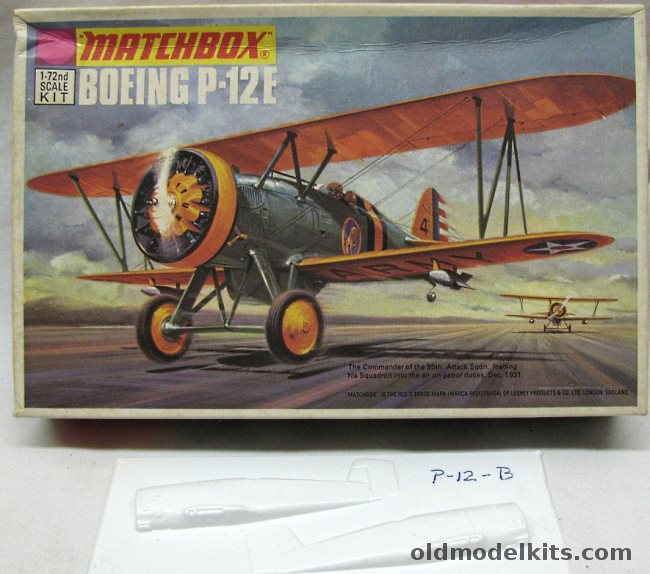 Matchbox 1/72 Boeing P-12E with P-12B Conversion - US Army 95th Attack Sq or 27th Pursuit Sq 1st Pursuit Group, PK3 plastic model kit